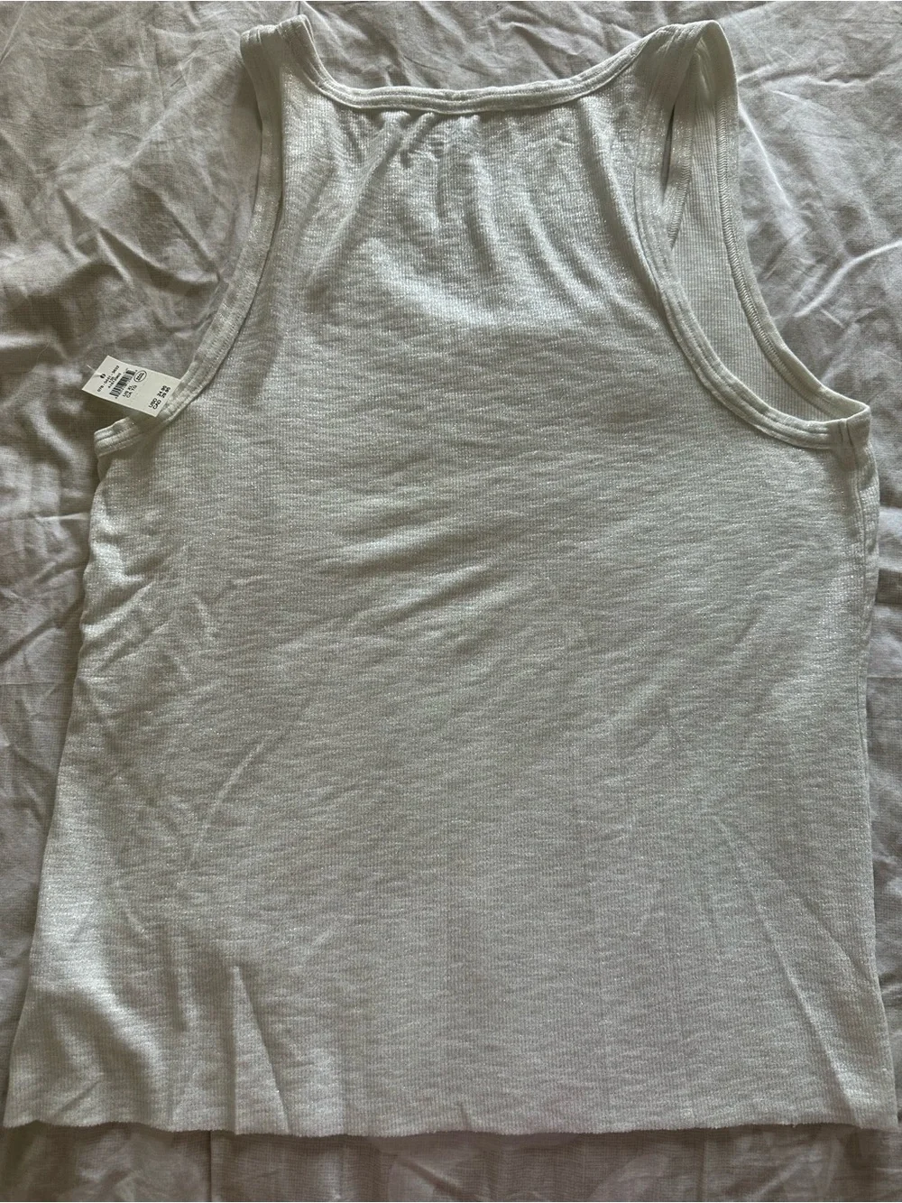 American Eagle Outfitters White Ribbed Scoop Tank